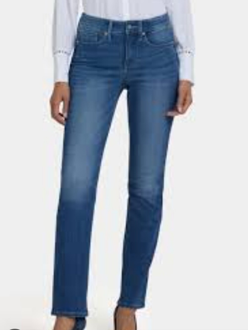 NYDJ Marilyn Straight Cool Embrace Lift Tuck Classic Blue Denim Jeans Size 8P